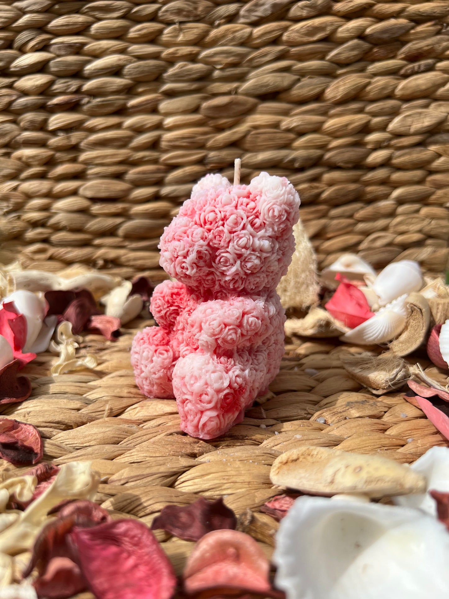 Bougie ourson fleurie parfum FLEUR DE COTON