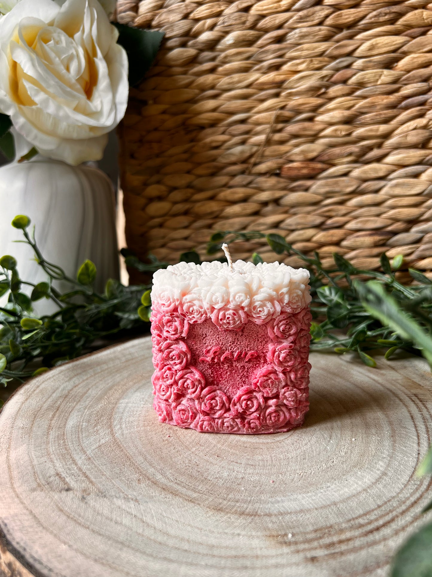 Bougie " love " parfum FLEUR DE COTON