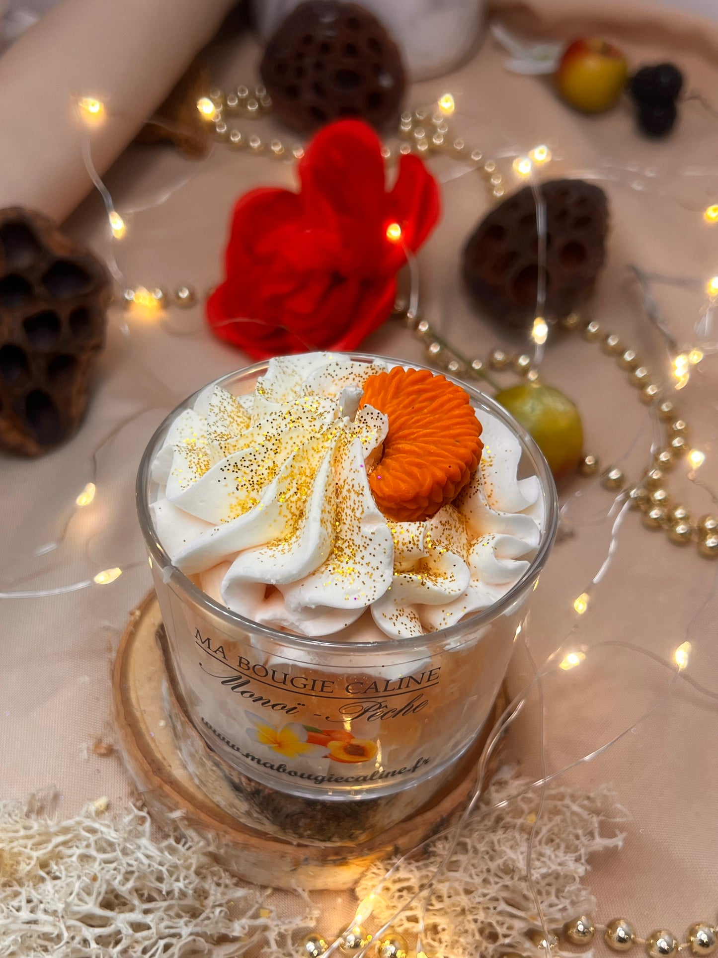 Bougie chantilly parfum MONOI PECHE