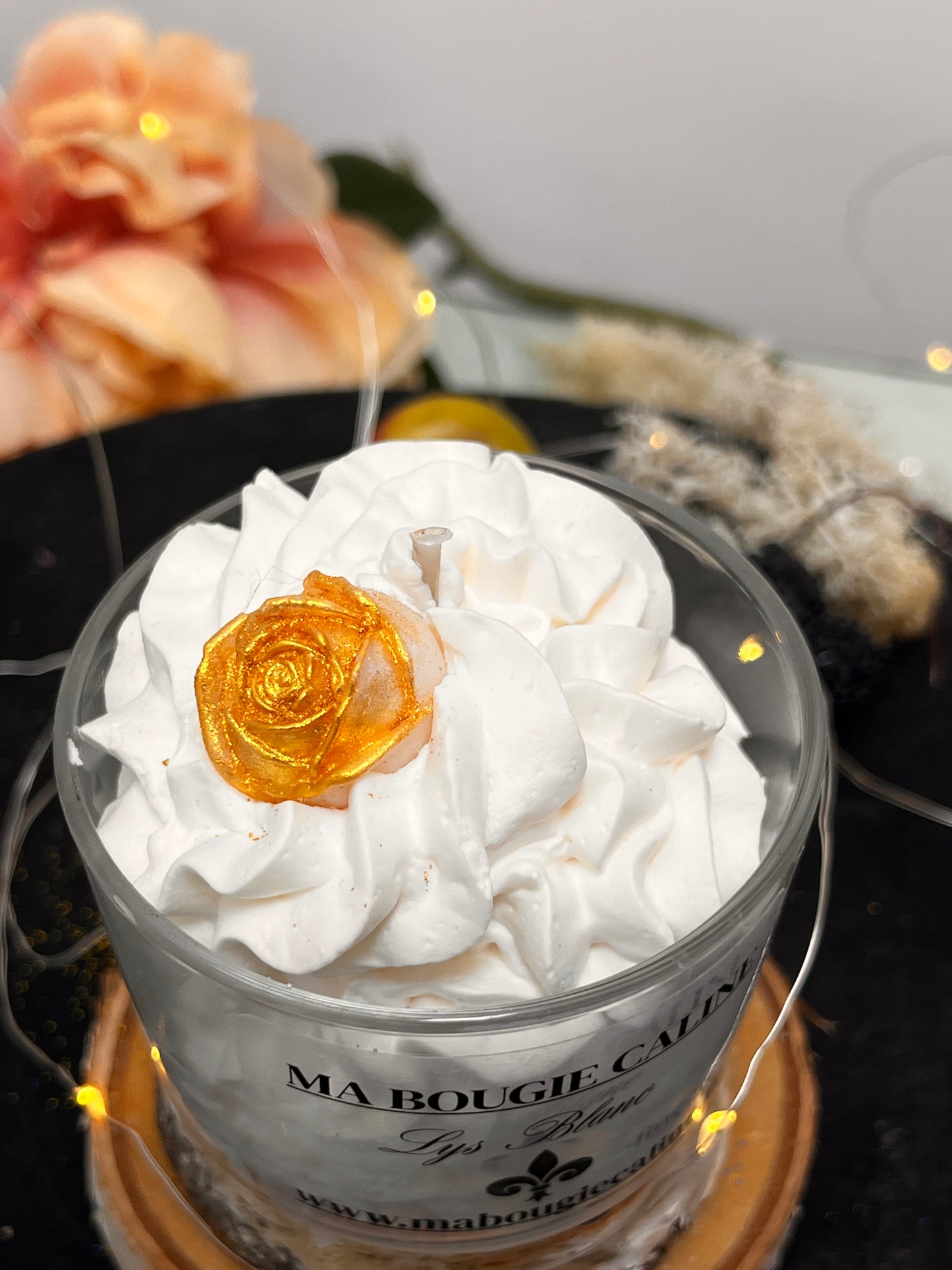 Bougie chantilly parfum Lys Blanc