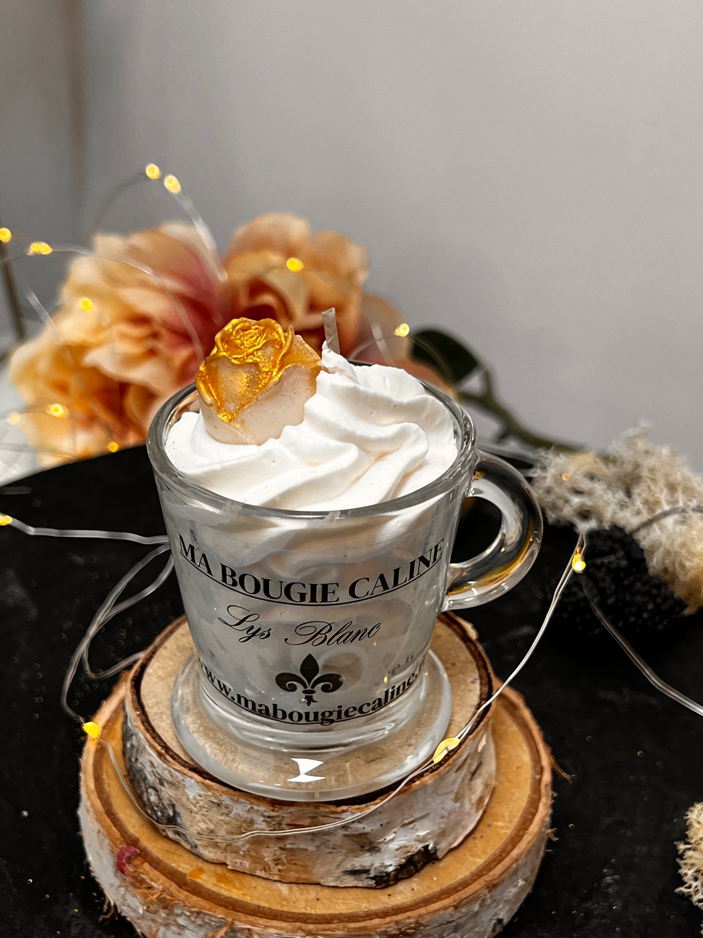 Petite bougie chantilly parfum Lys Blanc