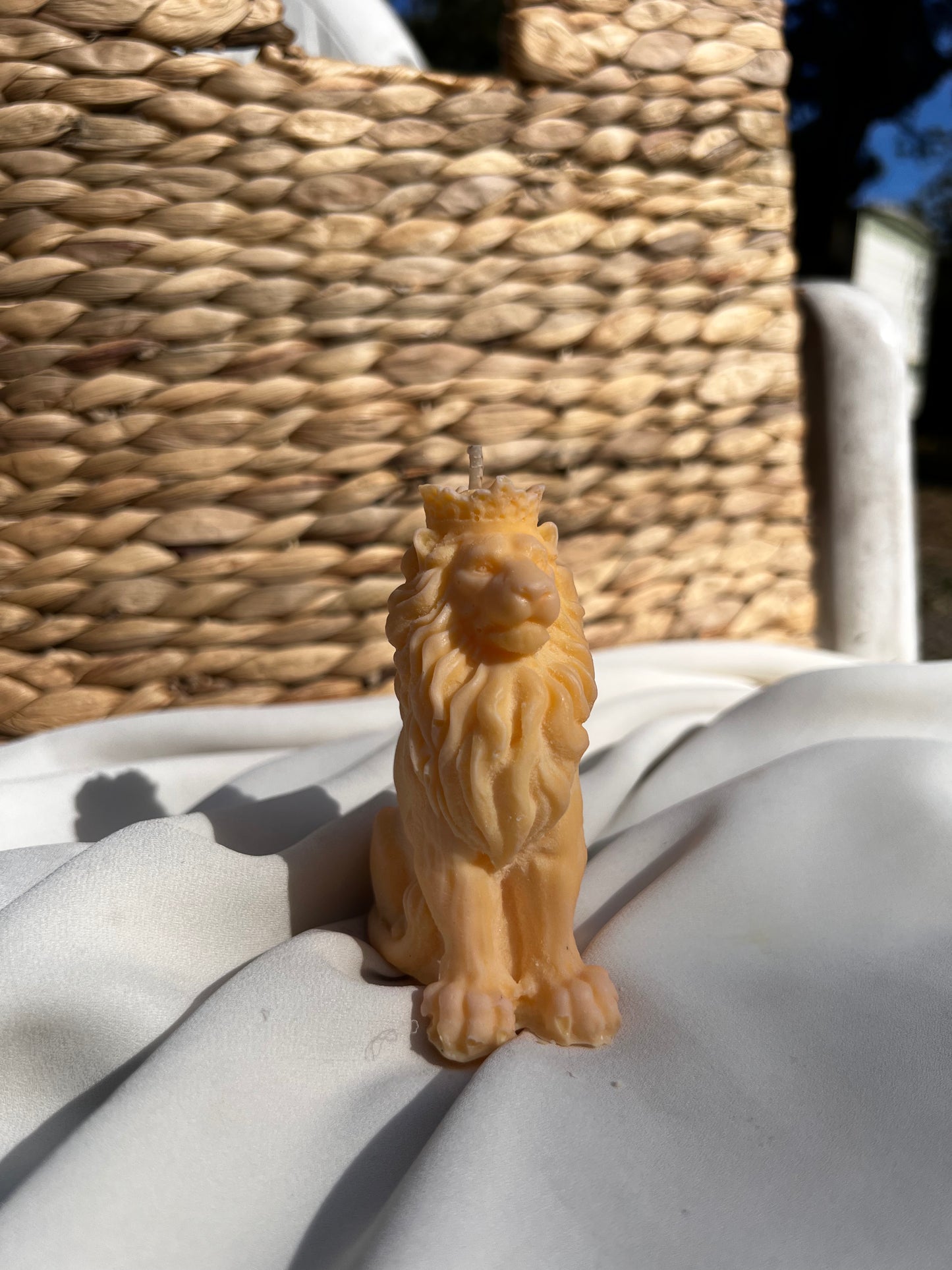 Bougie lion majestueux parfum PECHE