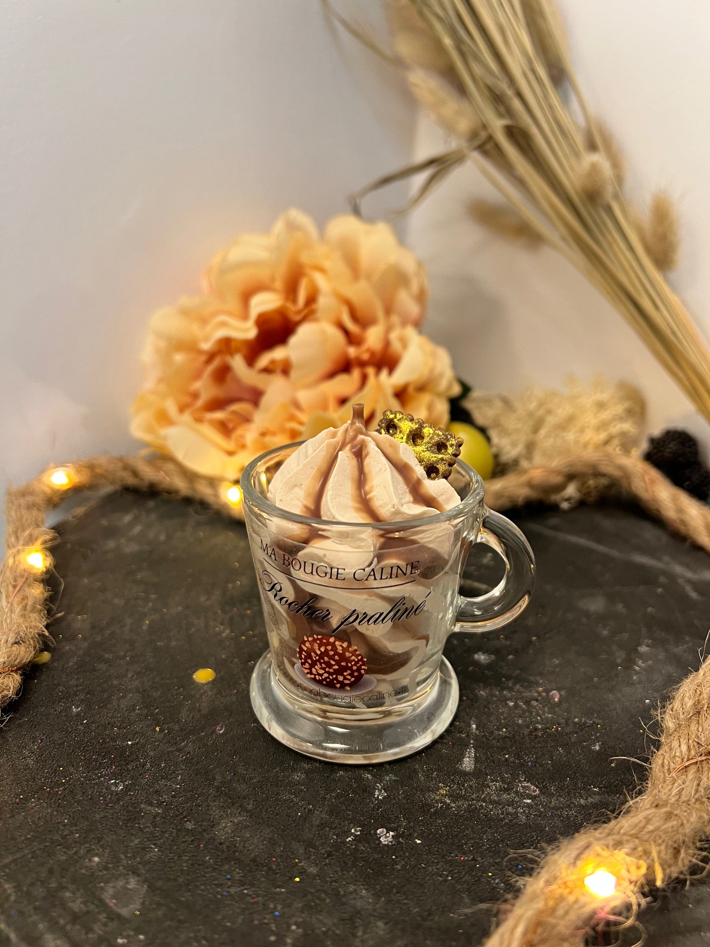 Mini bougie chantilly parfum ROCHER PRALINÉ