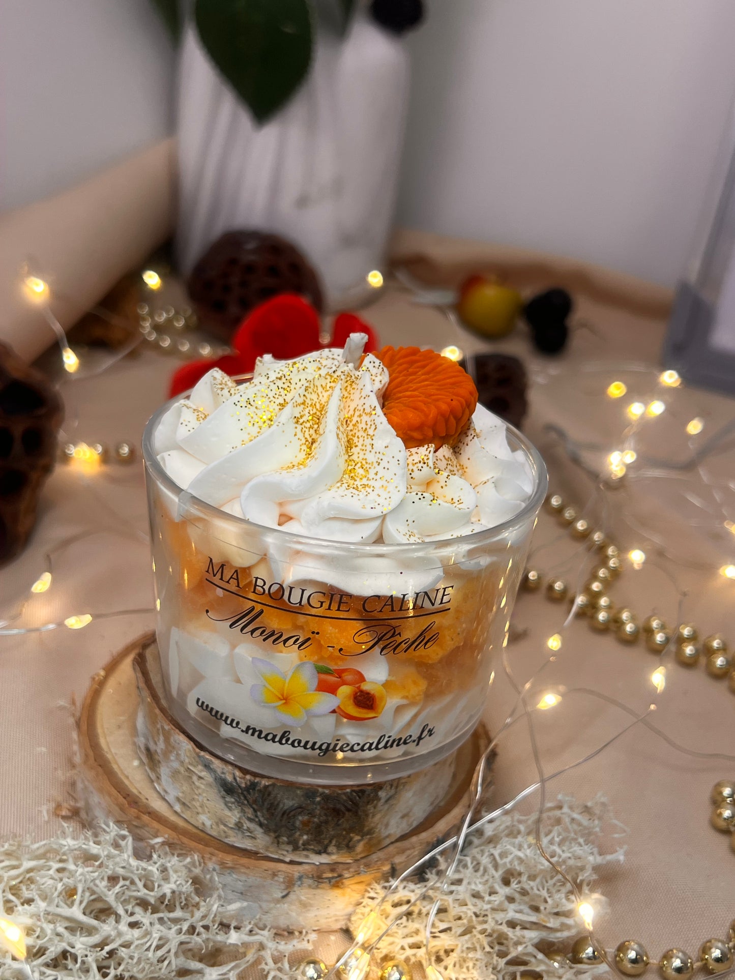 Bougie chantilly parfum MONOI PECHE