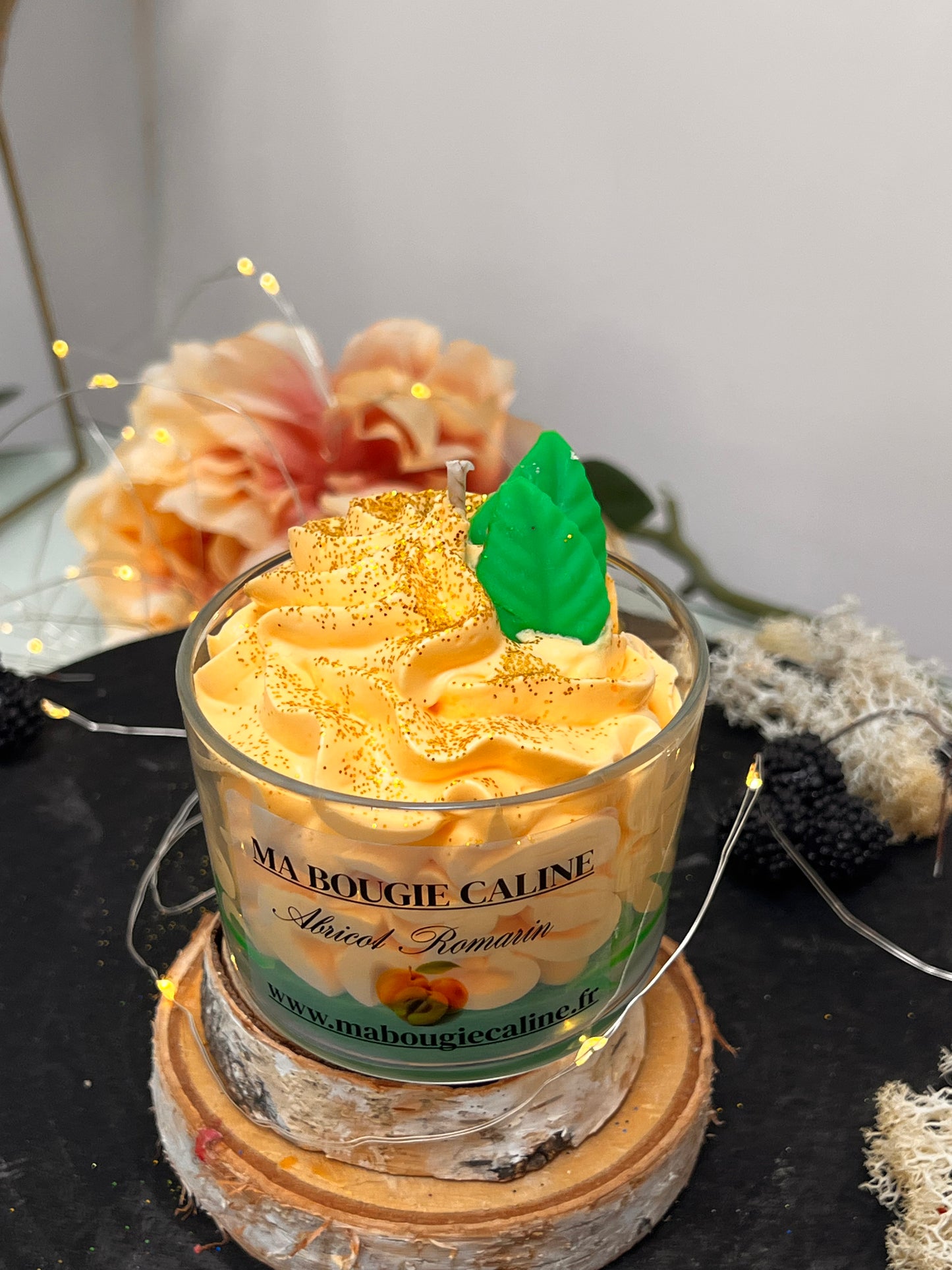 Bougie chantilly Parfum Abricot Romarin